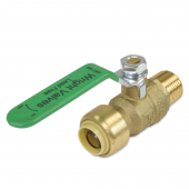 1/2" Push To Connect x 1/2" MPT Brass Ball Valve, Lead-Free Wright Valves